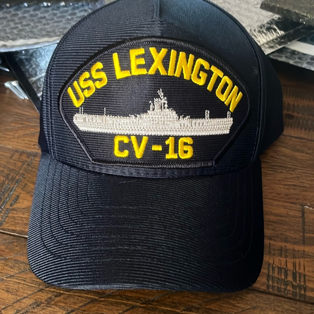 Happy Veterans Day - CV-16 USS Lexington Navy Hat